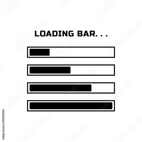 Loading icon. Loading bar. Download progress icons. Load bar icons.