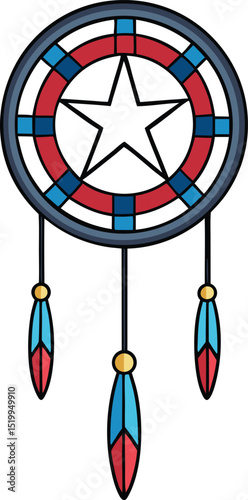Patriotic Dreamcatcher A Star-Spangled Native American Design