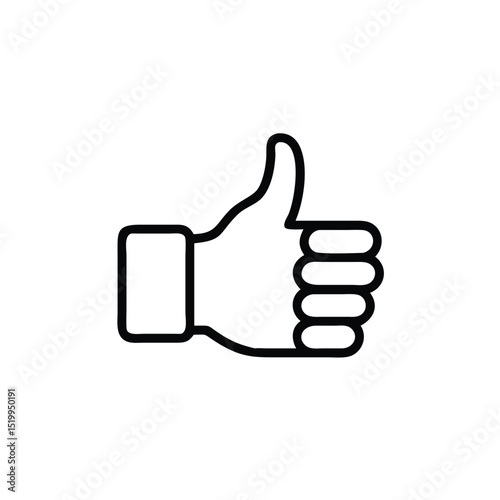 Thumb up like icon vector sign.