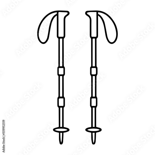 Trekking poles icon on white background vector
Vector line icon rock climbing, mountaineering, tourism