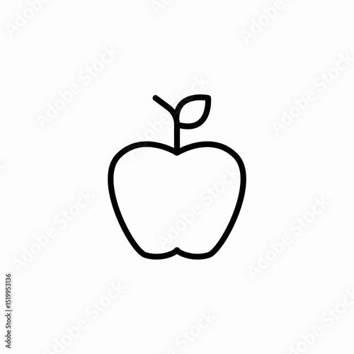 apple fruit icon sign vector