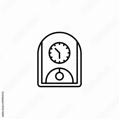bird pendulum clock icon sign vector