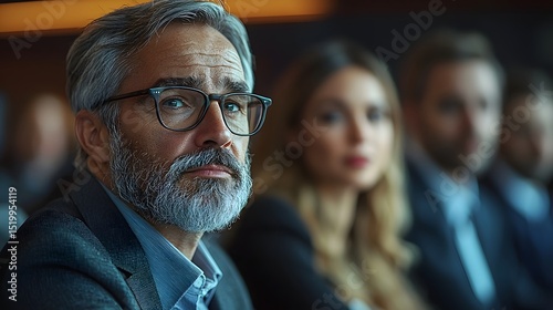Business executives debate financial policies in a serious conservative strategy meeting