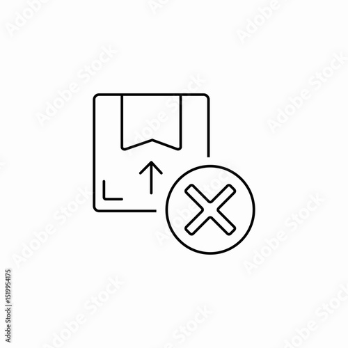 cancelled delivery icon sign vector