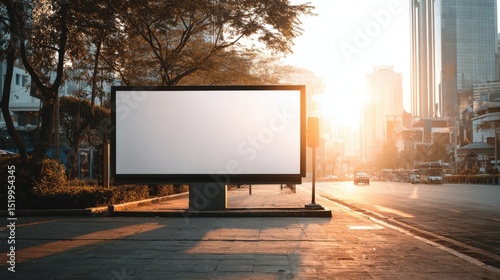 City Billboard Advertising Empty Screen Outdoor Urban Setting