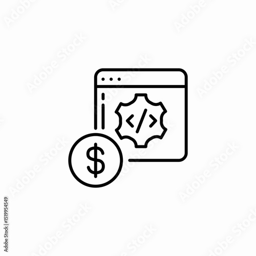 code pricing icon sign vector