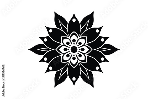 Blue and white dari floral inspired pattern in artistic style vector art illustration