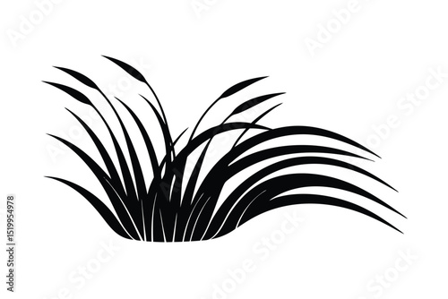 Flowing grasses across a peaceful distant scenic horizon line vector art illustration