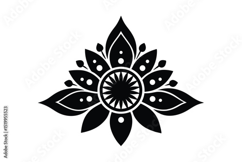 Traditional Indian dari design featuring ethnic textile details vector art illustration