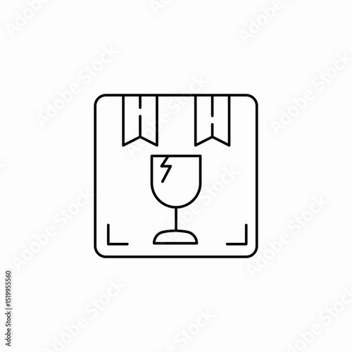 fragile packaging icon sign vector