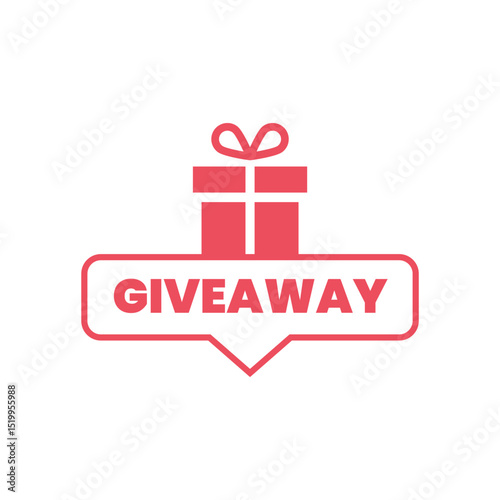 Giveaway label banner. Modern banner with surprise gift. Web template for promotion.