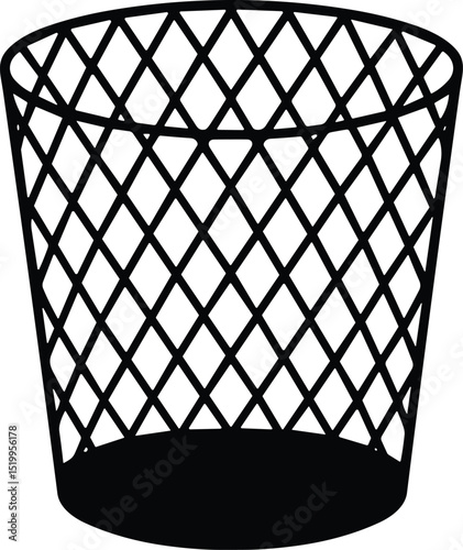 Dustbin vector black silhouette print design