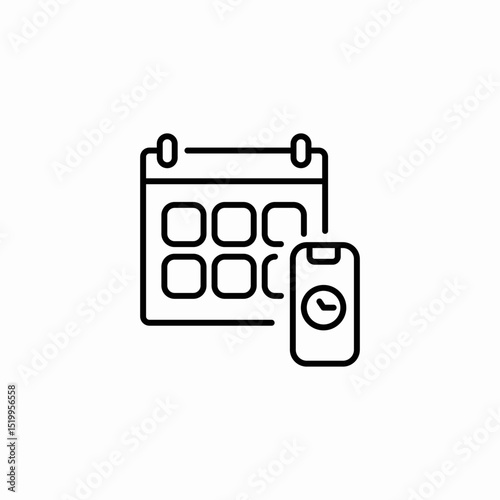 mobile calendar icon sign vector