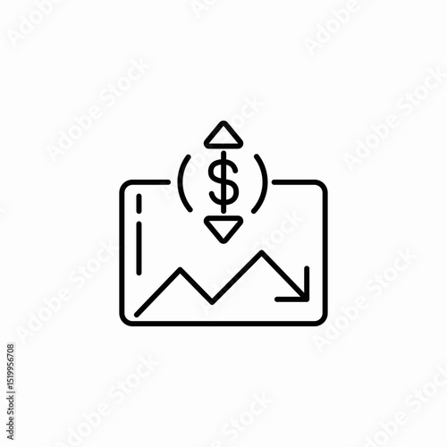 money value graph inflation icon sign vector
