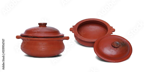 Billede på lærred clay pot isolated on white