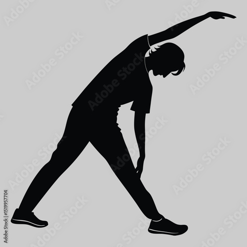 a person stretching back muscles silhouette vector design art and illustration