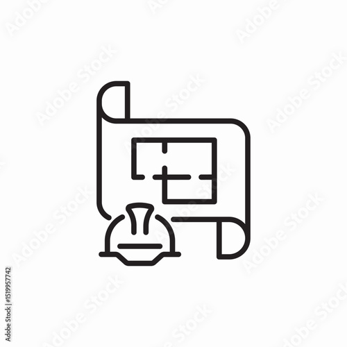 construction plan icon sign vector