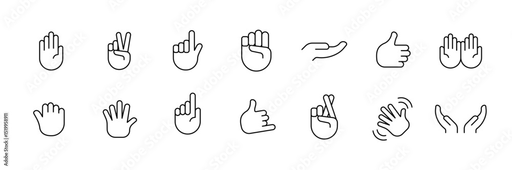 Obraz premium Variety of hand gestures and symbols for communication