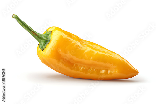 Fresh yellow bell pepper on white background isolated food photography ingredient