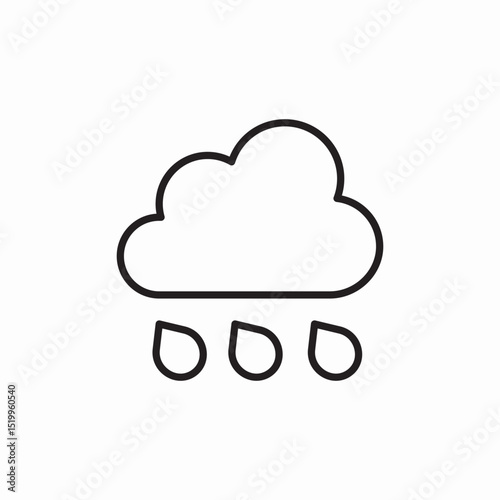 rain weather icon sign vector