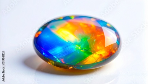 Iridescent Opal Cabochon Close-up
