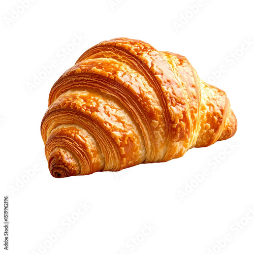 Freshly baked croissant golden brown pastry delicious breakfast food item isolated on transparent background