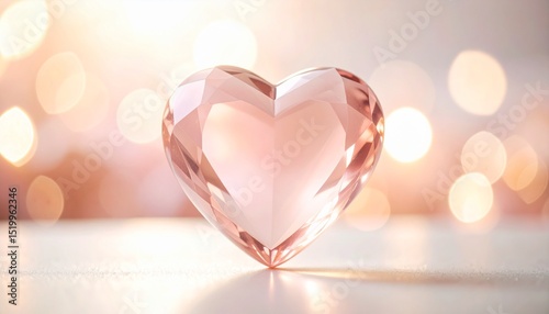 Heart-Shaped Rose Quartz with Bokeh