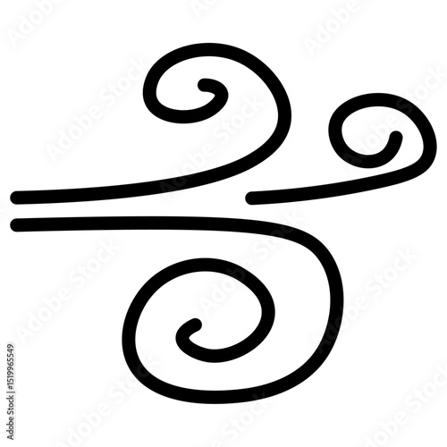 blowing wind icon Simple thin line stroke