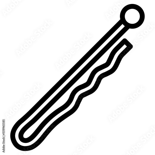 bobby pin icon Simple thin line stroke