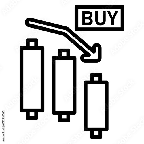 buy stock icon Simple thin line stroke
