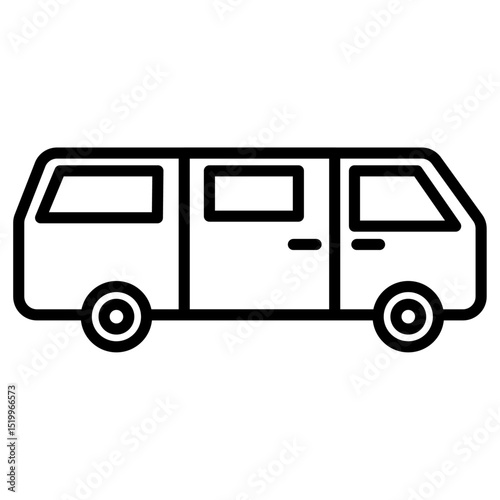 camping van icon Simple thin line stroke