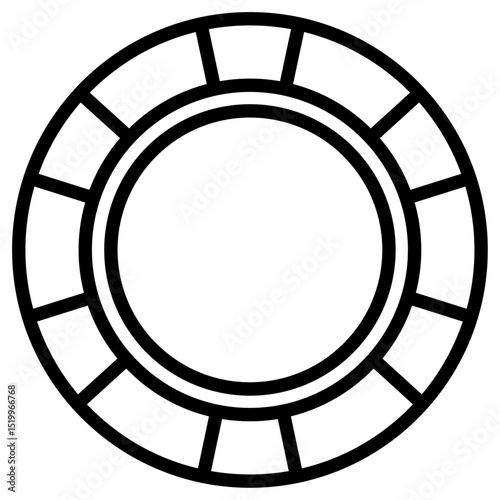 casino chip icon Simple thin line stroke