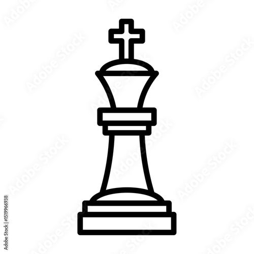 chess king icon Simple thin line stroke