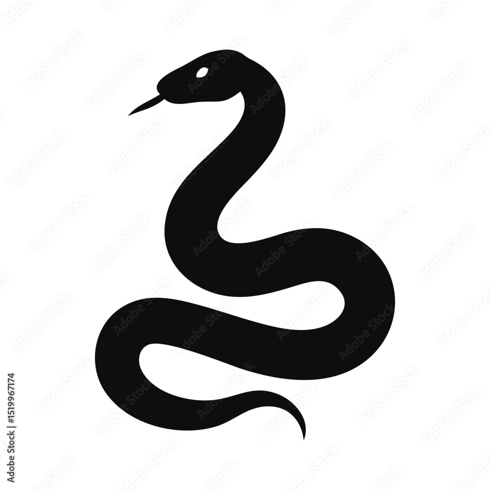 Obraz premium Snake silhouette, Snake silhouette vector