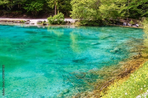 Fototapeta Naklejka Na Ścianę i Meble -  mountain lake, Laghi di Fusine, Italy, Europe, May 2025