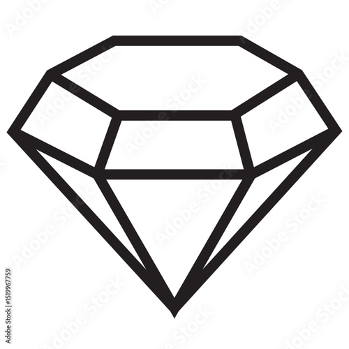 diamond icon Simple thin line stroke