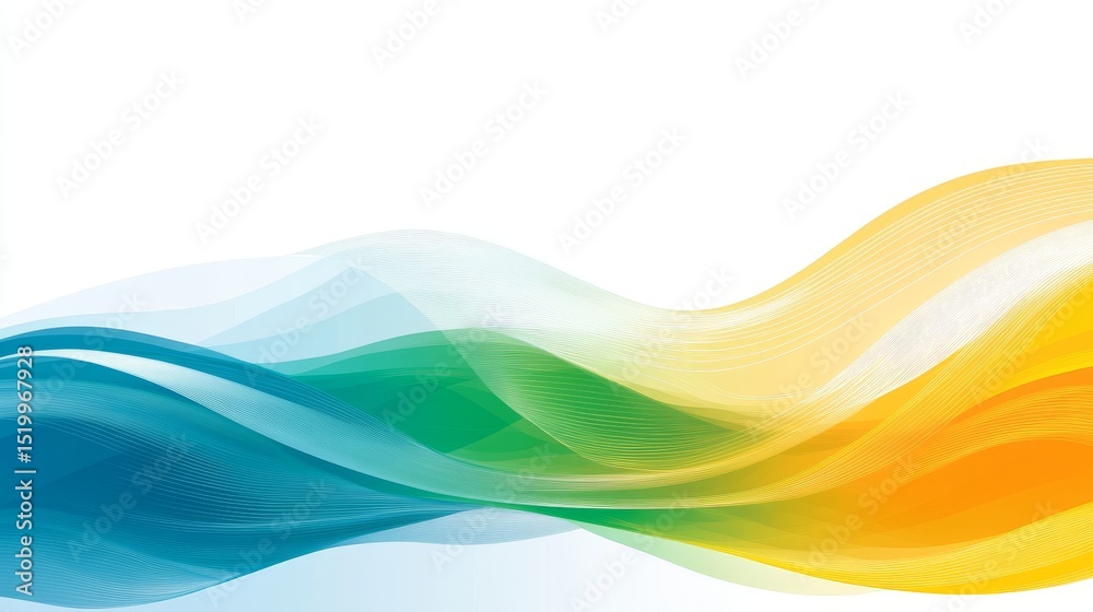 Obraz premium Abstract Colorful Waves Design Flowing Green Blue Yellow Gradient Background Texture