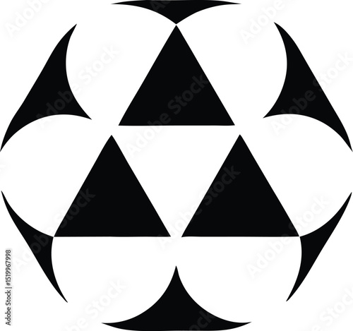 Abstract monochromatic silhouette design composed of smooth overlapping shapes
