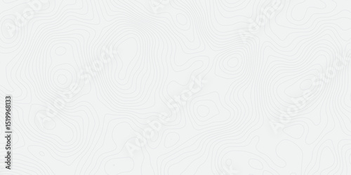 "Abstract Topographic map design with grey lines seamless pattern on white background. Geographic contour map paper texture. Retro topographic map, geographic mountain relief. Vector. Illustration"