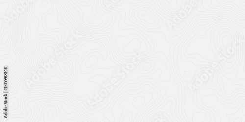 "Abstract Topographic map design with grey lines seamless pattern on white background. Geographic contour map paper texture. Retro topographic map, geographic mountain relief. Vector. Illustration"