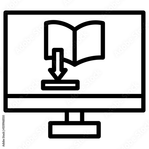 e book download icon Simple thin line stroke
