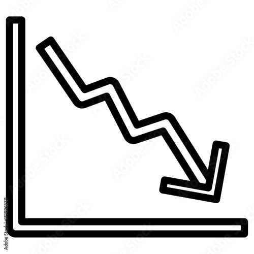 econimic loss icon Simple thin line stroke