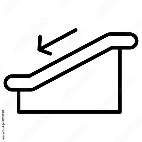 escalator down icon Simple thin line stroke