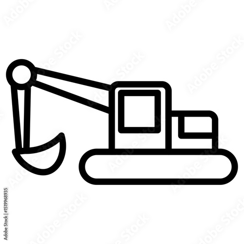 excavator icon Simple thin line stroke