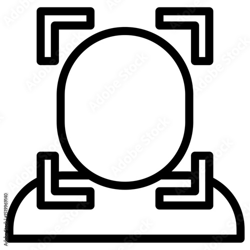 face scan icon Simple thin line stroke