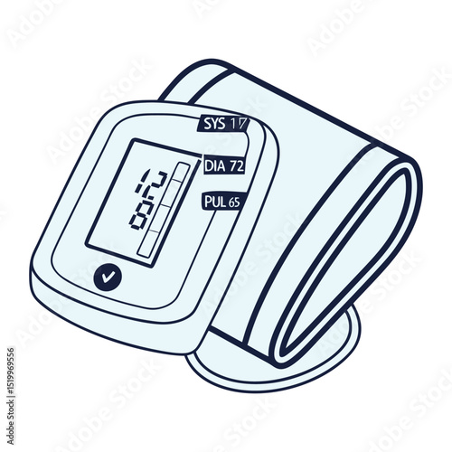 Digital blood pressure monitor cuff reading