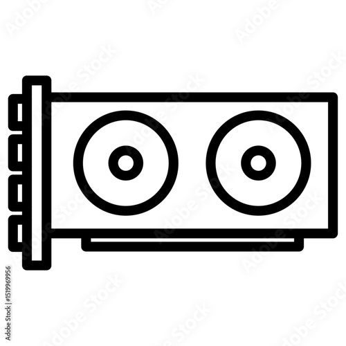 gpu icon Simple thin line stroke