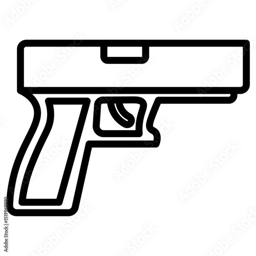 gun icon Simple thin line stroke