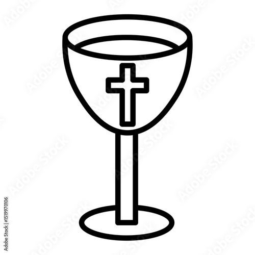 holy chalice icon Simple thin line stroke