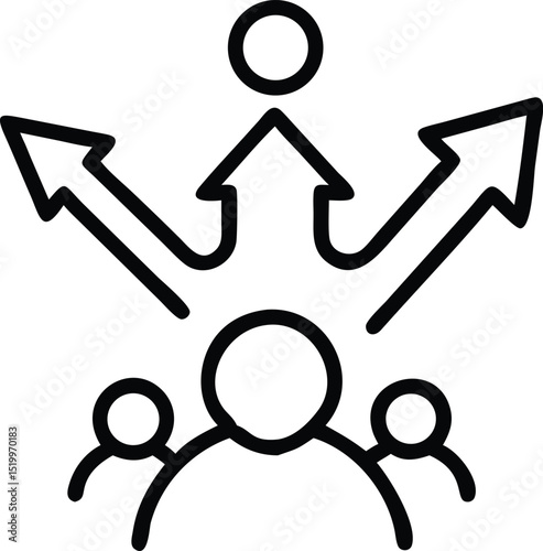 Abstract silhouette representation of numerous individuals creating designs and artworks digitally